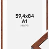 Ramme Hermes valnød 59,4x84 cm - Passepartout Hvid 47x75 cm