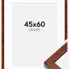 Ramme Hermes valnød 45x60 cm - Passepartout Hvid 34x48 cm