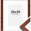 Ramme Hermes valnød 20x25 cm - Passepartout Hvid B6 125x176 mm