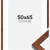 Ramme Hermes valnød 50x65 cm - Passepartout Hvid 15x22 inches