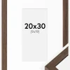 Ramme Hermes Valnød 20x30 cm - Passepartout Hvid 10x20 cm