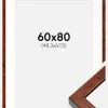 Ramme Hermes valnød 60x80 cm - Passepartout Hvid 49,3x68,5 cm