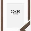 Ramme Hermes Valnød 20x30 cm - Passepartout Hvid 15x21 cm