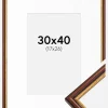 Ramme Horndal Brun 30x40 cm - Passepartout Hvid 18x27 cm