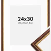 Ramme Horndal Brun 24x30 cm - Passepartout Hvid 7x9 inches
