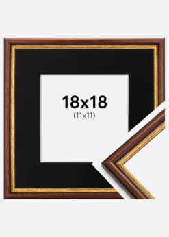 Ramme Horndal Brun 18x18 cm - Passepartout Sort 12x12 cm