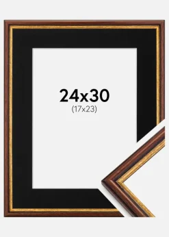 Ramme Horndal Brun 24x30 cm - Passepartout Sort 18x24 cm