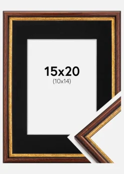 Ramme Horndal Brun 15x20 cm - Passepartout Sort 11x15 cm