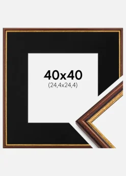 Ramme Horndal Brun 40x40 cm - Passepartout Sort 10x10 inches