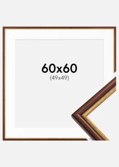 Ramme Horndal Brun 60x60 cm - Passepartout Hvid 50x50 cm