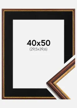Ramme Horndal Brun 40x50 cm - Passepartout Sort 12x16 inches