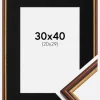 Ramme Horndal Brun 30x40 cm - Passepartout Sort 21x30 cm
