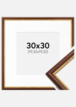 Ramme Horndal Brun 30x30 cm - Passepartout Hvid 8x8 inches