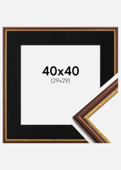 Ramme Horndal Brun 40x40 cm - Passepartout Sort 30x30 cm
