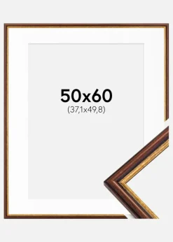 Ramme Horndal Brun 50x60 cm - Passepartout Hvid 15x20 inches