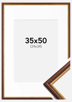 Ramme Horndal Brun 35x50 cm - Passepartout Hvid 25x35 cm