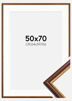 Ramme Horndal Brun 50x70 cm - Passepartout Hvid 16x24 inches