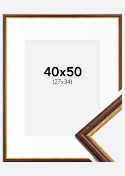 Ramme Horndal Brun 40x50 cm - Passepartout Hvid 28x35 cm