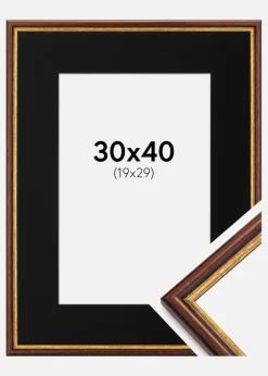 Ramme Horndal Brun 30x40 cm - Passepartout Sort 20x30 cm