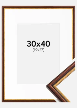 Ramme Horndal Brun 30x40 cm - Passepartout Hvid 20x28 cm