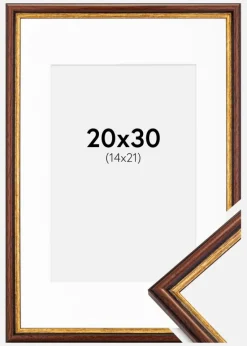 Ramme Horndal Brun 20x30 cm - Passepartout Hvid 15x22 cm