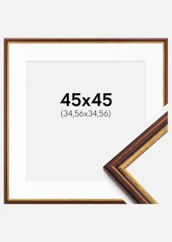 Ramme Horndal Brun 45x45 cm - Passepartout Hvid 14x14 inches