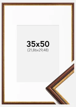 Ramme Horndal Brun 35x50 cm - Passepartout Hvid 9x12 inches