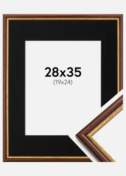 Ramme Horndal Brun 28x35 cm - Passepartout Sort 20x25 cm