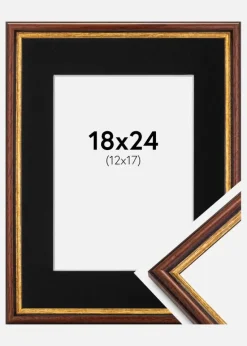 Ramme Horndal Brun 18x24 cm - Passepartout Sort 13x18 cm