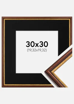 Ramme Horndal Brun 30x30 cm - Passepartout Sort 8x8 inches