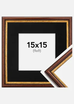 Ramme Horndal Brun 15x15 cm - Passepartout Sort 10x10 cm