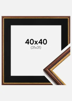Ramme Horndal Brun 40x40 cm - Passepartout Sort 32x32 cm