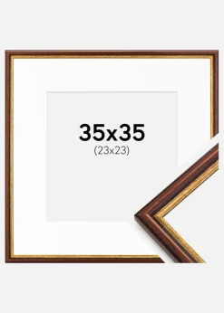 Ramme Horndal Brun 35x35 cm - Passepartout Hvid 24x24 cm