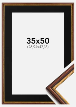 Ramme Horndal Brun 35x50 cm - Passepartout Sort 11x17 inches