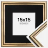 Ramme Horndal Guld 15x15 cm - Passepartout Sort 9x9 cm