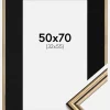 Ramme Horndal Guld 50x70 cm - Passepartout Sort 33x56 cm