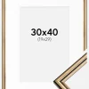 Ramme Horndal Guld 30x40 cm - Passepartout Hvid 20x30 cm