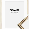 Ramme Horndal Guld 50x60 cm - Passepartout Hvid 15x20 inches