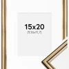 Ramme Horndal Guld 15x20 cm - Passepartout Hvid 4x5 inches
