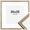 Ramme Horndal Guld 35x35 cm - Passepartout Hvid 24x24 cm