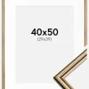 Ramme Horndal Guld 40x50 cm - Passepartout Hvid 30x40 cm