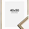 Ramme Horndal Guld 40x50 cm - Passepartout Hvid 12x16 inches