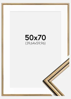 Ramme Horndal Guld 50x70 cm - Passepartout Hvid 16x24 inches