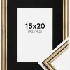 Ramme Horndal Guld 15x20 cm - Passepartout Sort 4x6 inches