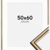 Ramme Horndal Guld 50x60 cm - Passepartout Hvid 40x50 cm