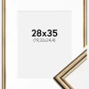 Ramme Horndal Guld 28x35 cm - Passepartout Hvid 8x10 inches