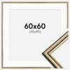 Ramme Horndal Guld 60x60 cm - Passepartout Hvid 50x50 cm