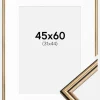 Ramme Horndal Guld 45x60 cm - Passepartout Hvid 32x45 cm