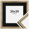 Ramme Horndal Guld 20x20 cm - Passepartout Sort 15x15 cm