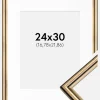 Ramme Horndal Guld 24x30 cm - Passepartout Hvid 7x9 inches